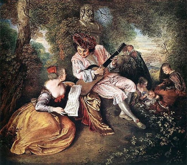 WATTEAU, Antoine The Love Song China oil painting art
